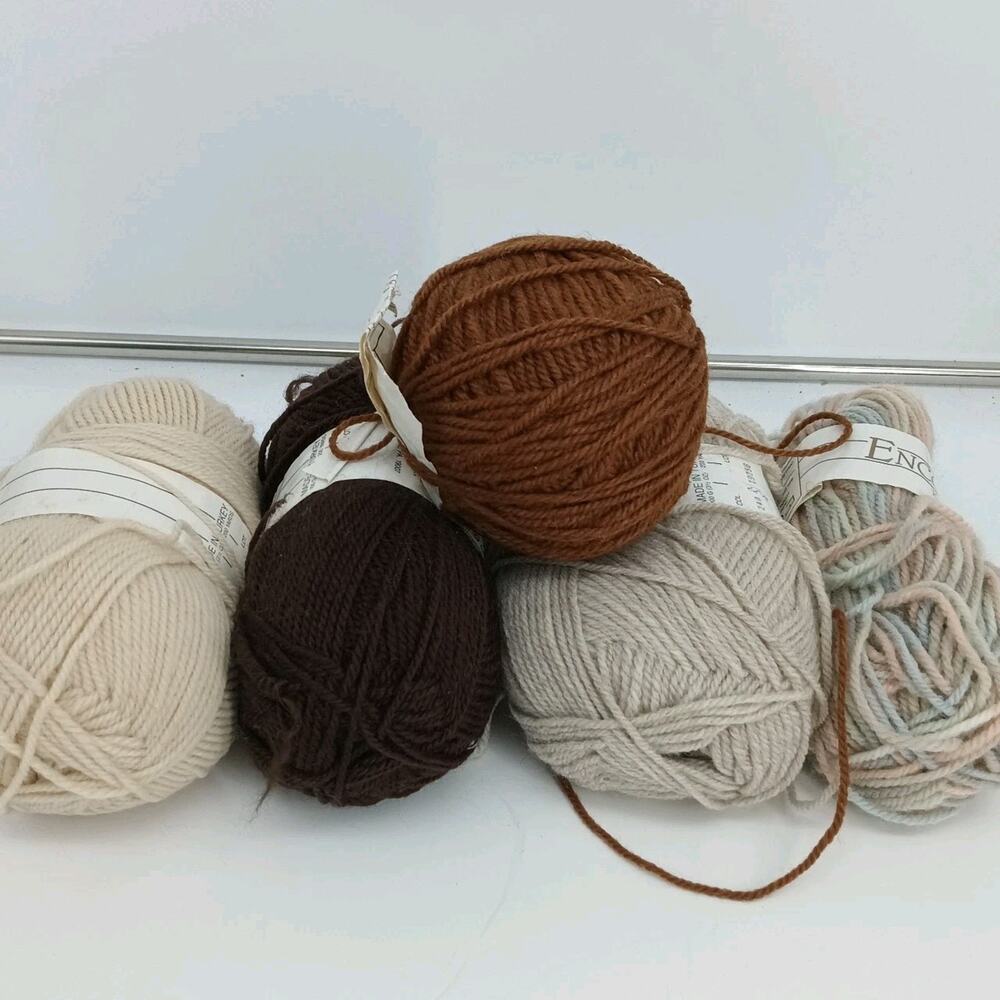 3+ Skeins Plymouth ENCORE Yarn 75%Acrylic 25%Wool THREE Colors 3.5oz